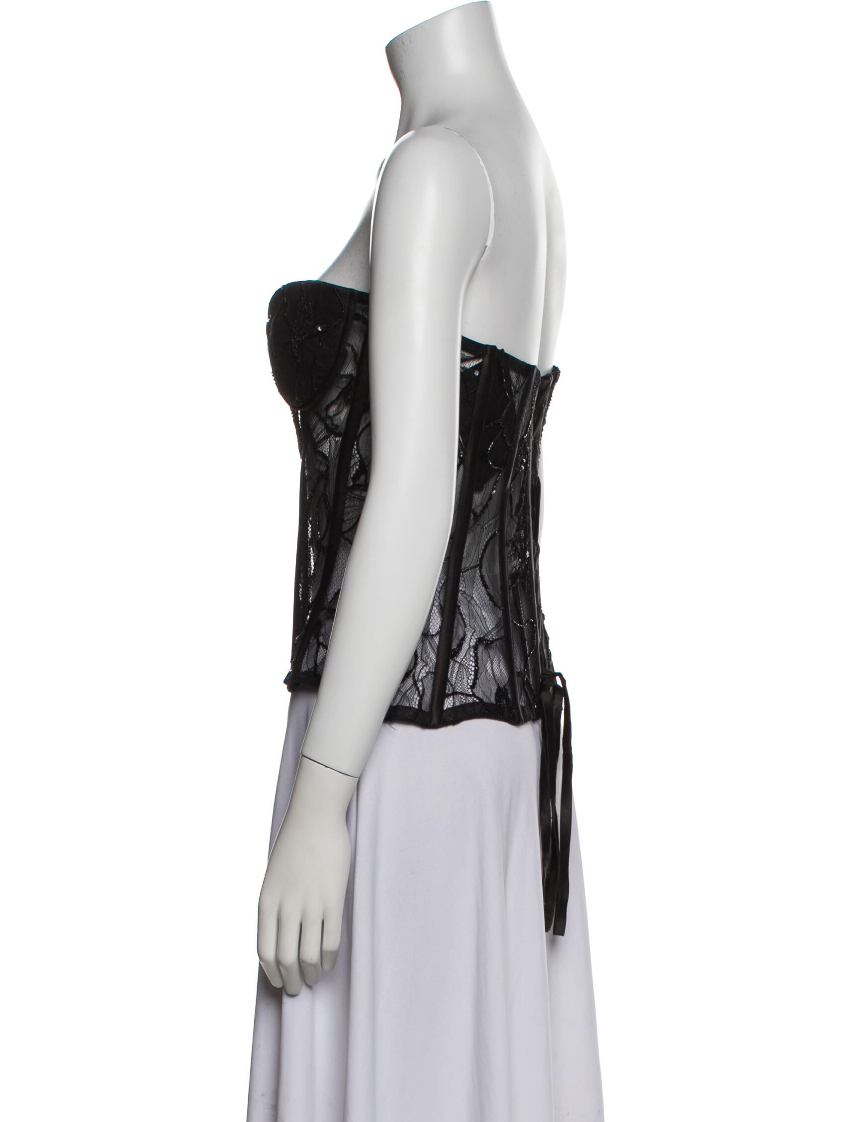 Retrofête Lace Pattern Strapless Crop Top w/ Tags