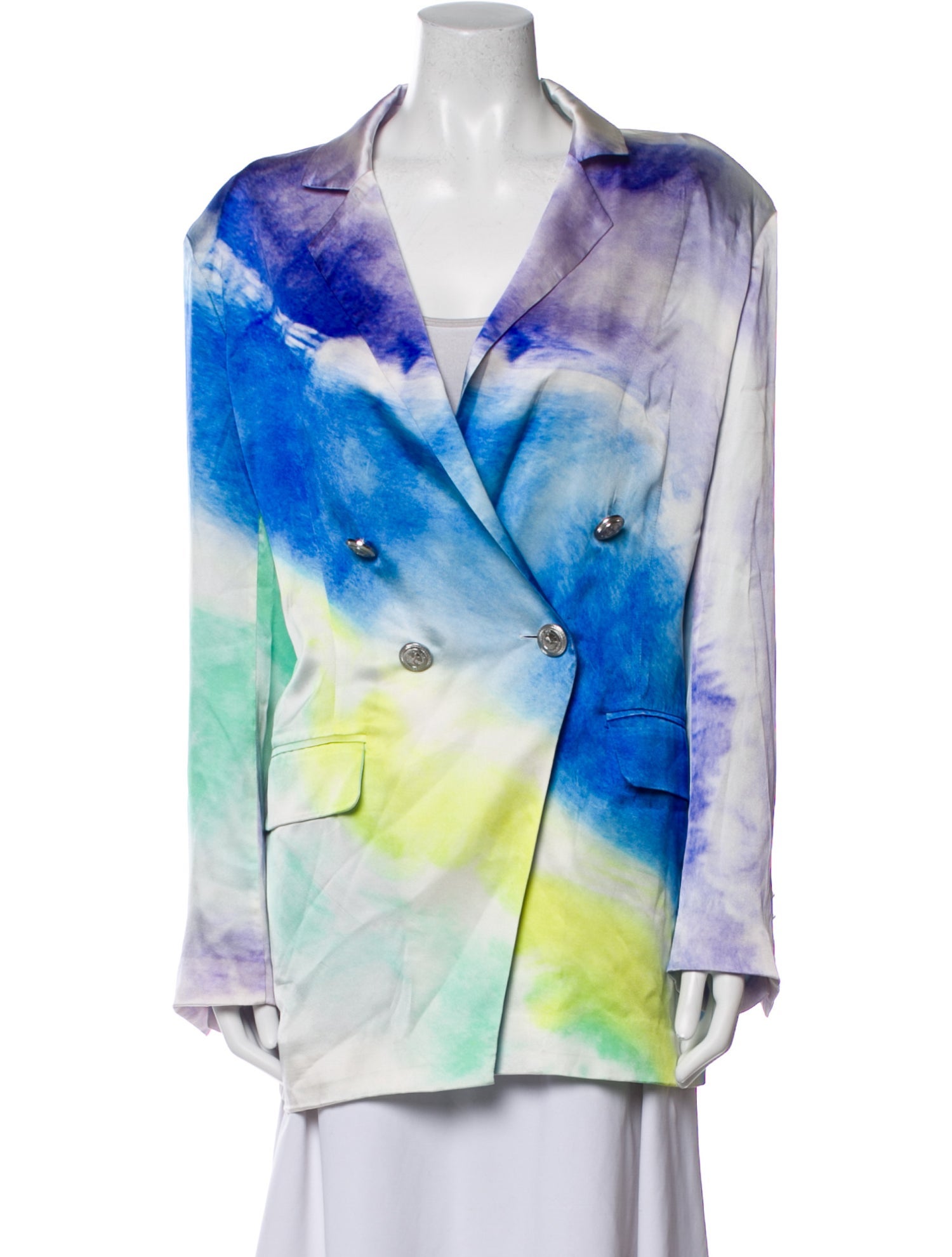 Retrofête Silk Tie-Dye Print Blazer