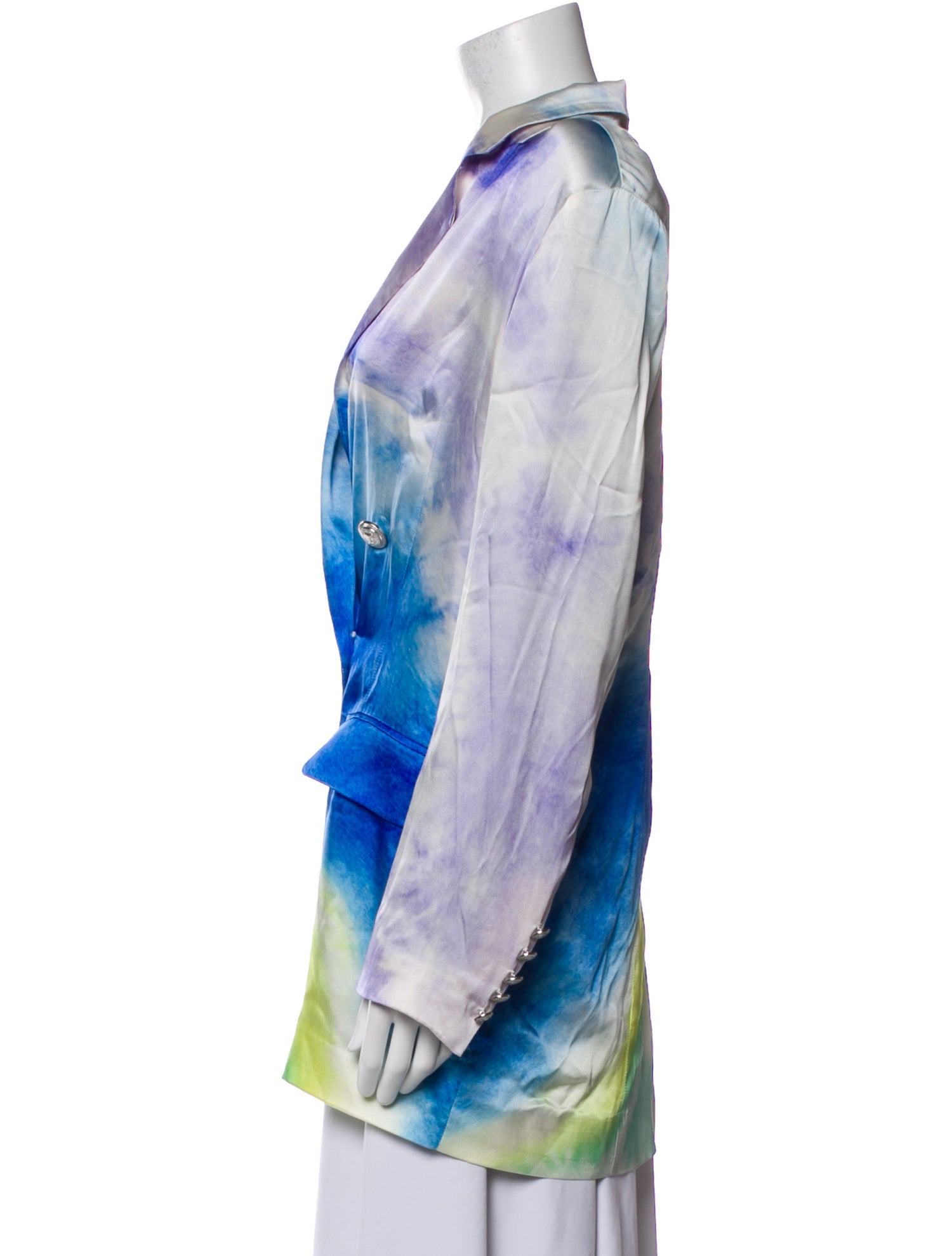 Retrofête Silk Tie-Dye Print Blazer