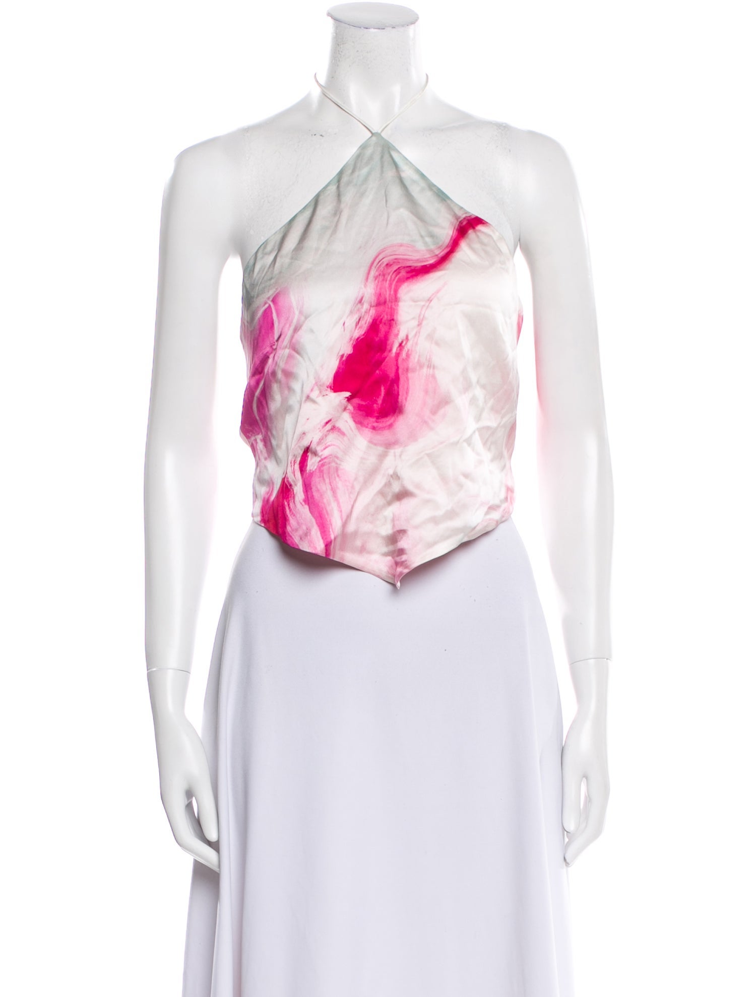 Retrofête Silk Graphic Print Crop Top