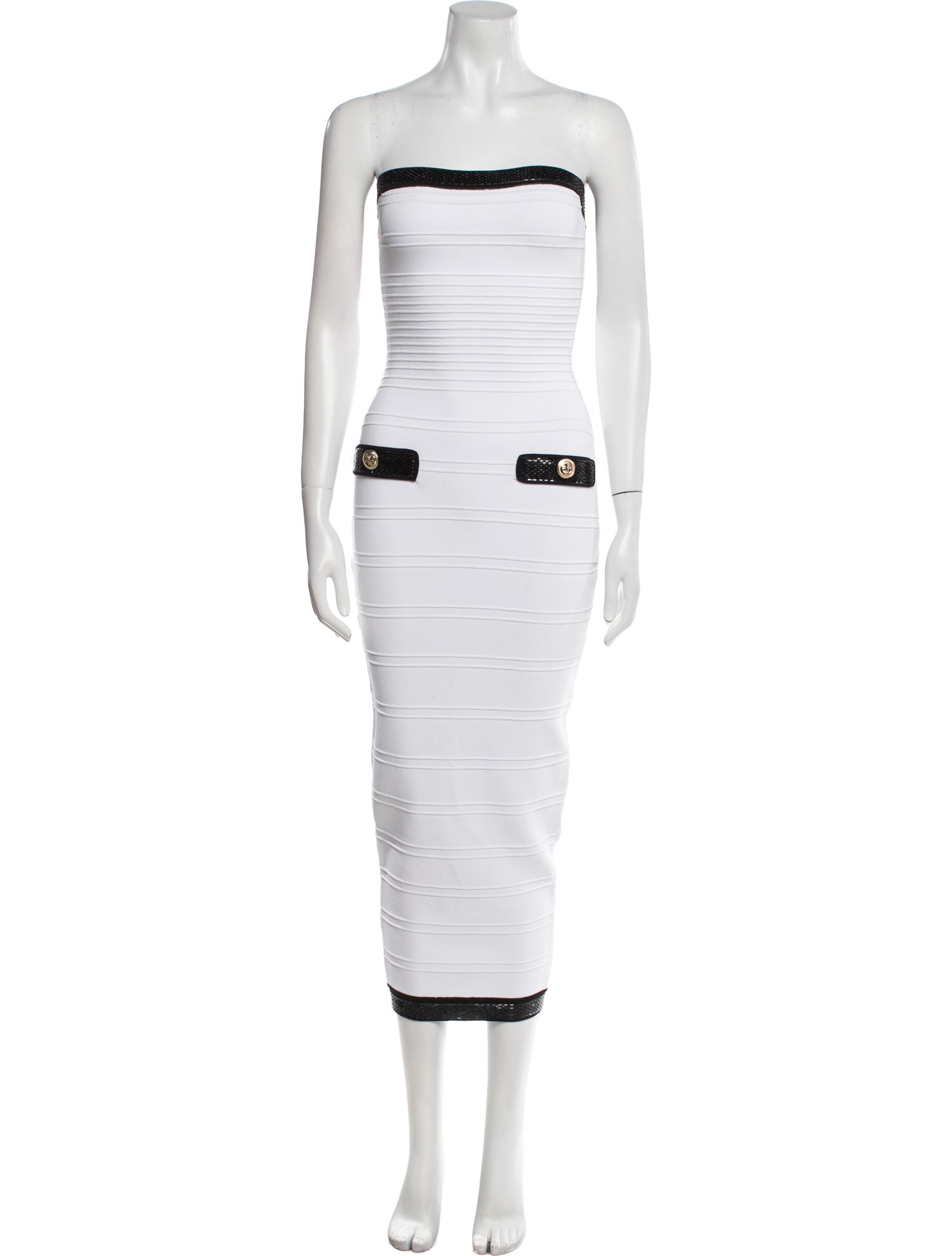 Retrofête Strapless Midi Length Dress