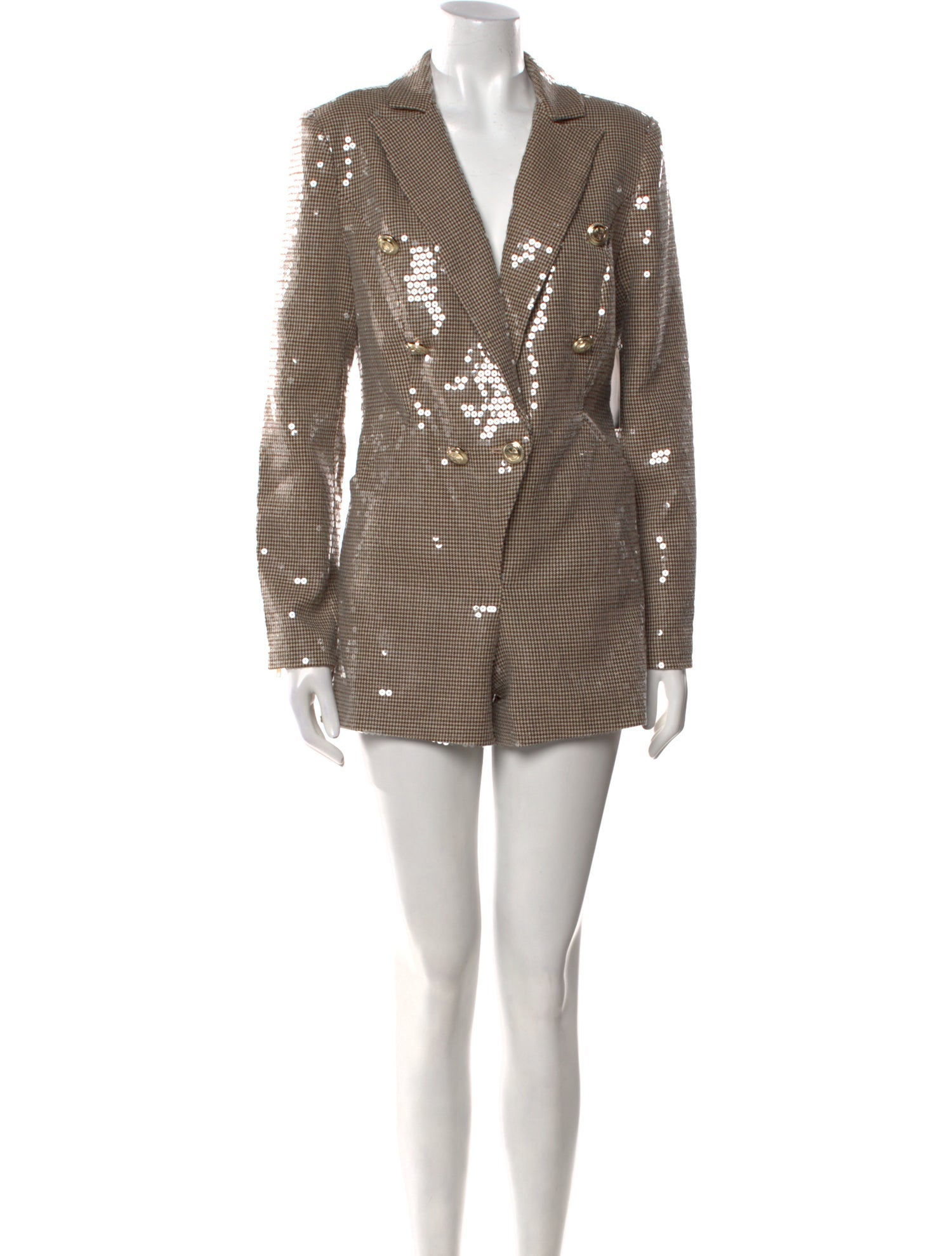 Retrofête Plaid Print V-Neck Romper w/ Tags