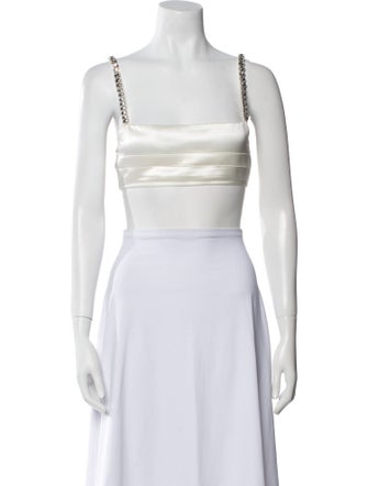 Retrofête Square Neckline Sleeveless Crop Top