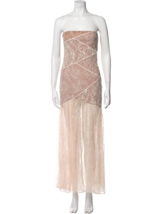 Retrofête Strapless Midi Length Dress