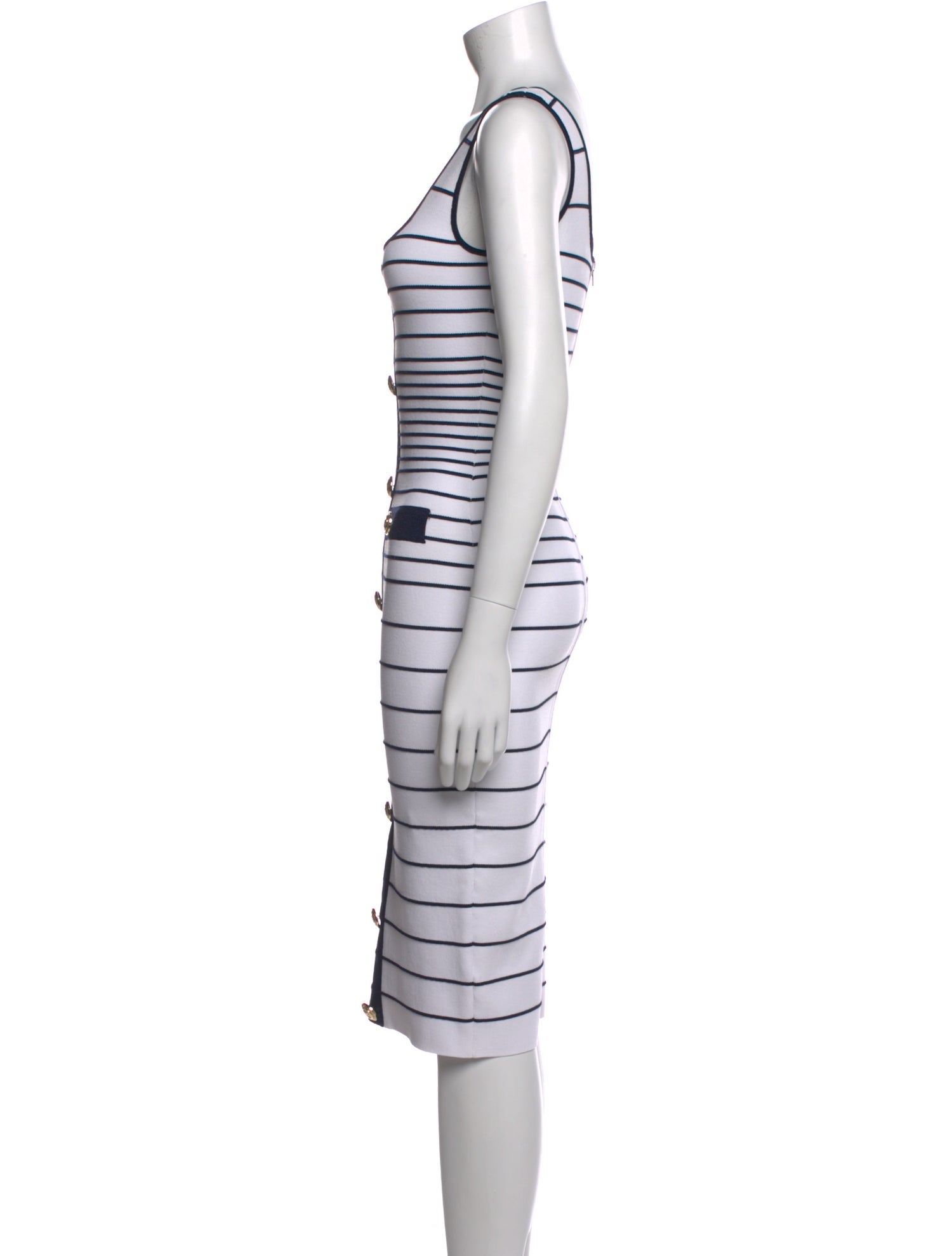 Retrofête Striped Knee-Length Dress