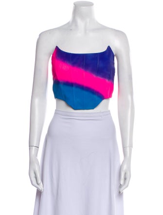 Retrofête Leather Printed Crop Top