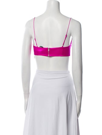 Retrofête Silk Square Neckline Crop Top