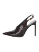 Retrofête Embossed Leather Slingback Pumps