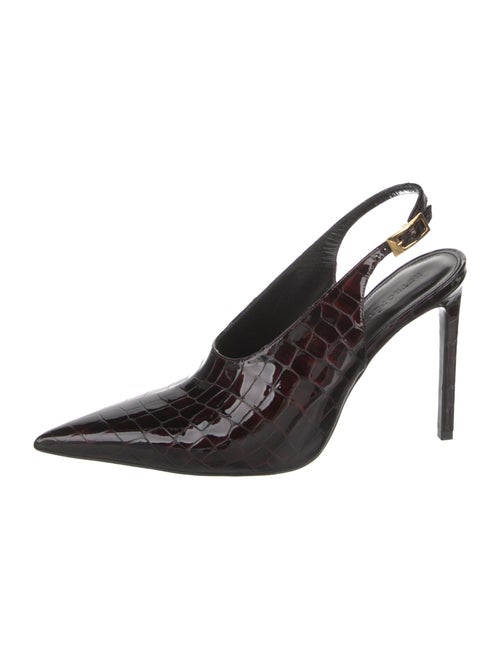 Retrofête Embossed Leather Slingback Pumps