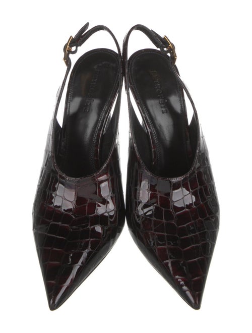 Retrofête Embossed Leather Slingback Pumps