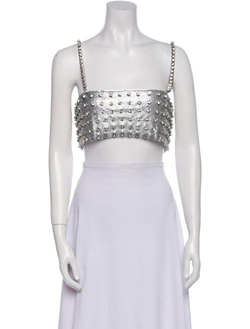 Retrofête Printed Square Neckline Crop Top