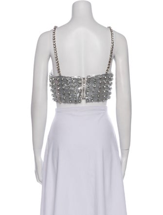 Retrofête Printed Square Neckline Crop Top