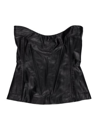Retrofête Leather Strapless Crop Top