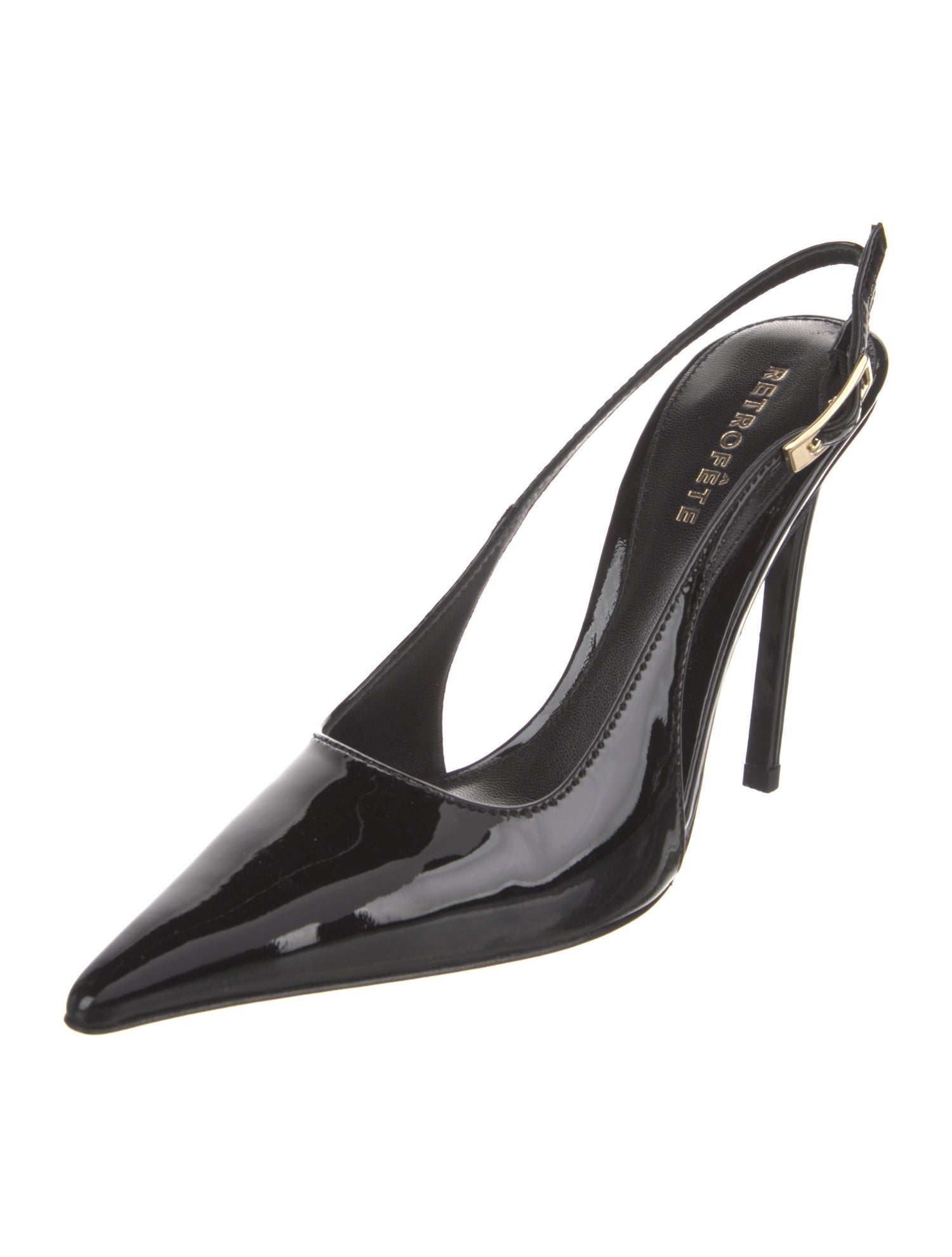 Retrofête Patent Leather Slingback Pumps