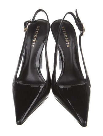 Retrofête Patent Leather Slingback Pumps