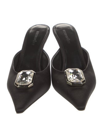 Retrofête Satin Crystal Embellishments Mules