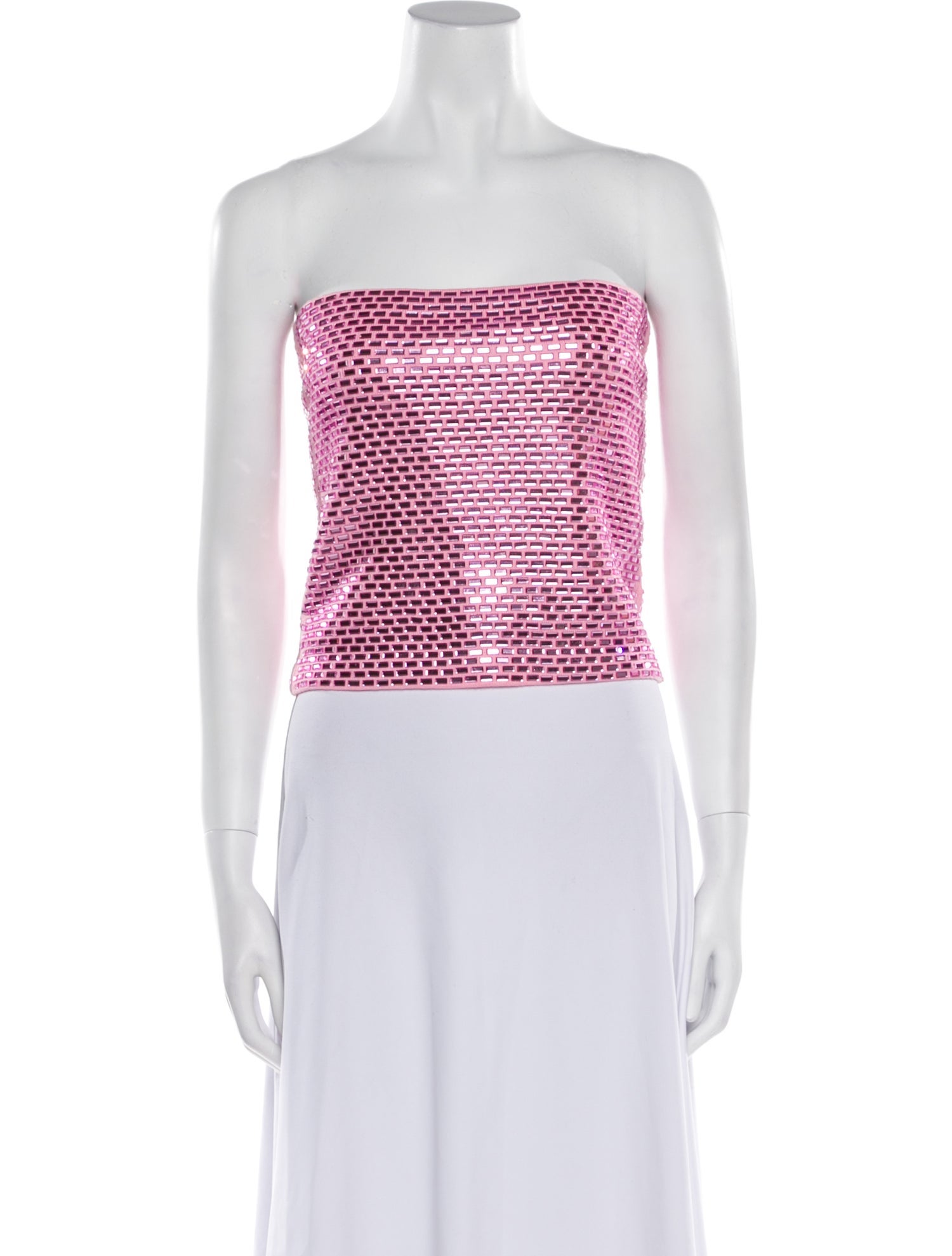 Retrofête Printed Strapless Crop Top w/ Tags