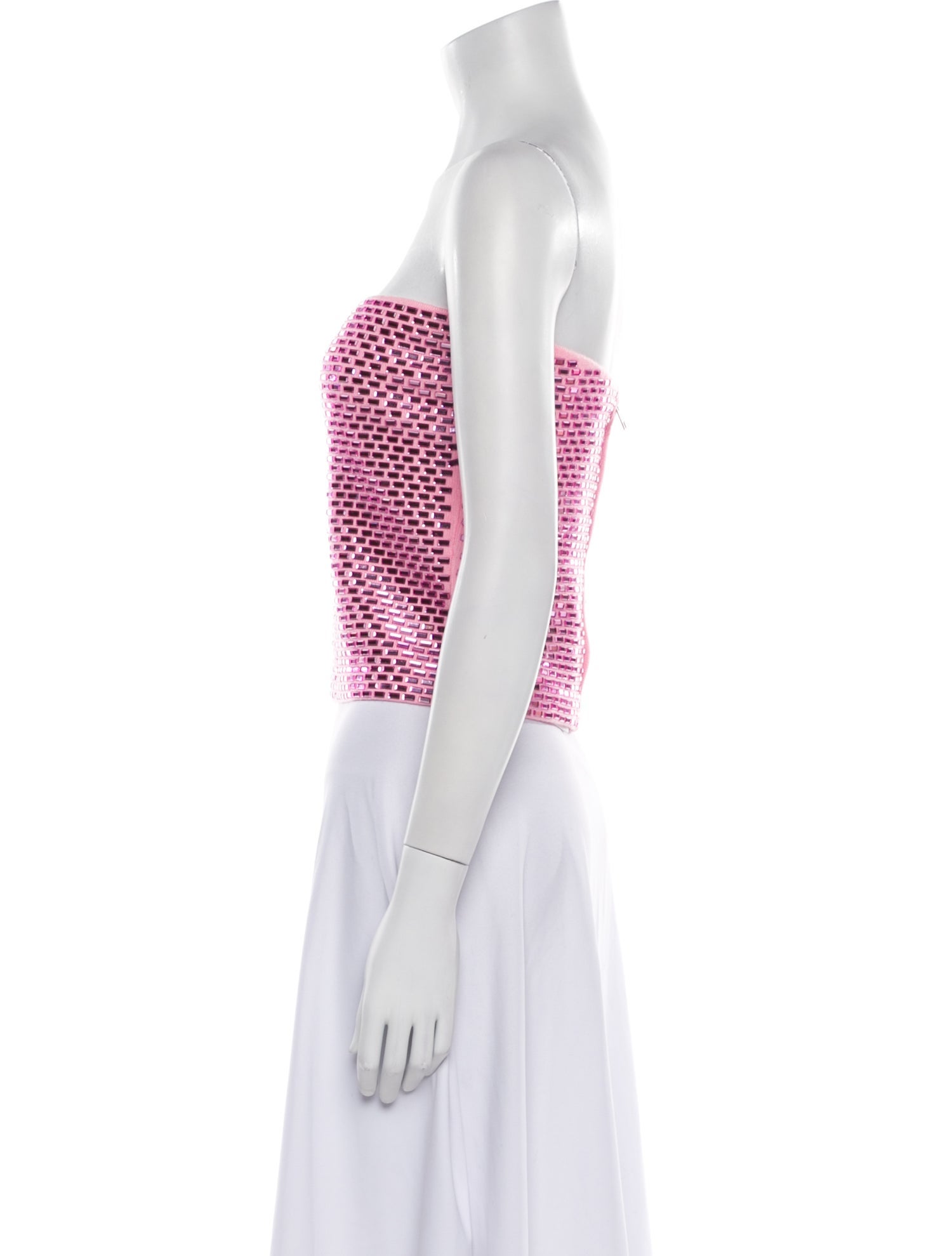 Retrofête Printed Strapless Crop Top w/ Tags