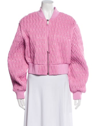 Retrofête Leather Striped Bomber Jacket