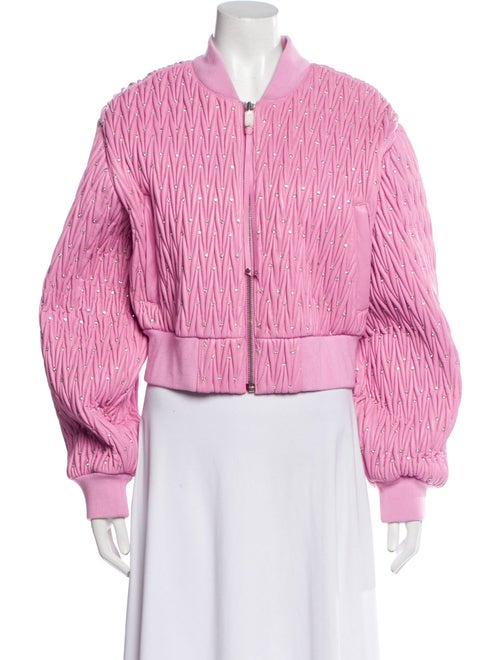 Retrofête Leather Striped Bomber Jacket