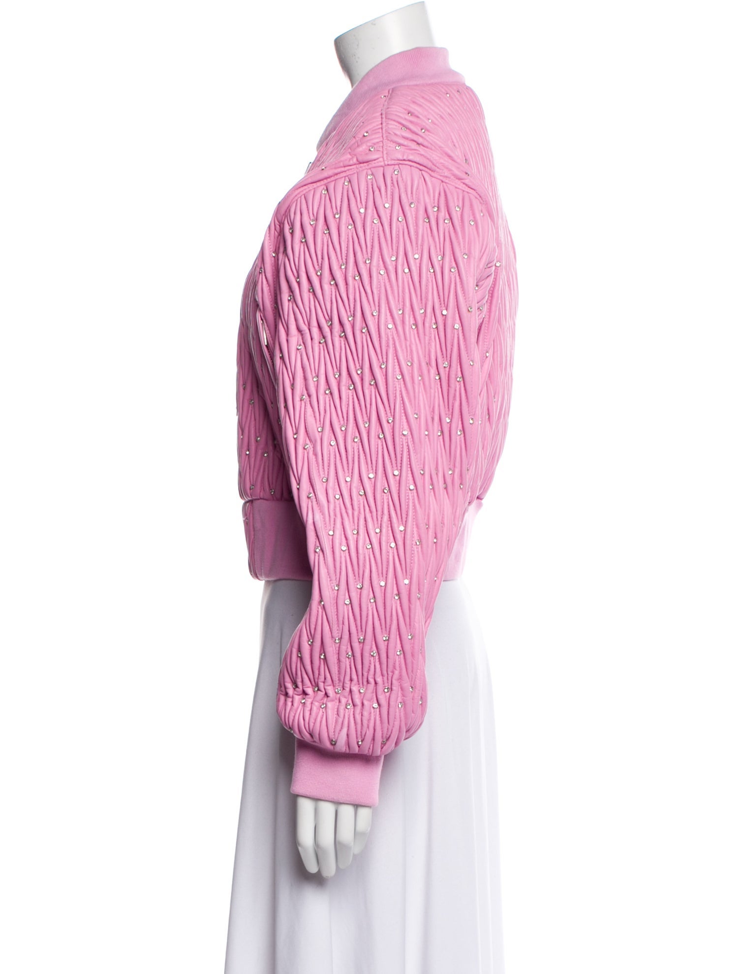 Retrofête Leather Striped Bomber Jacket