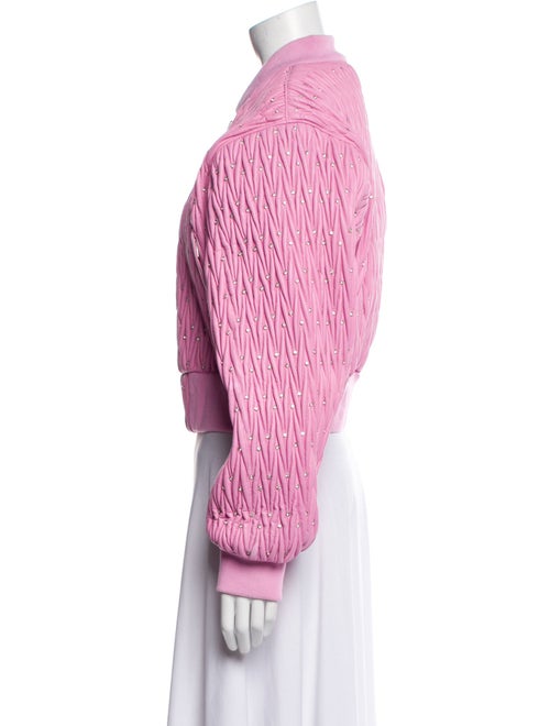 Retrofête Leather Striped Bomber Jacket