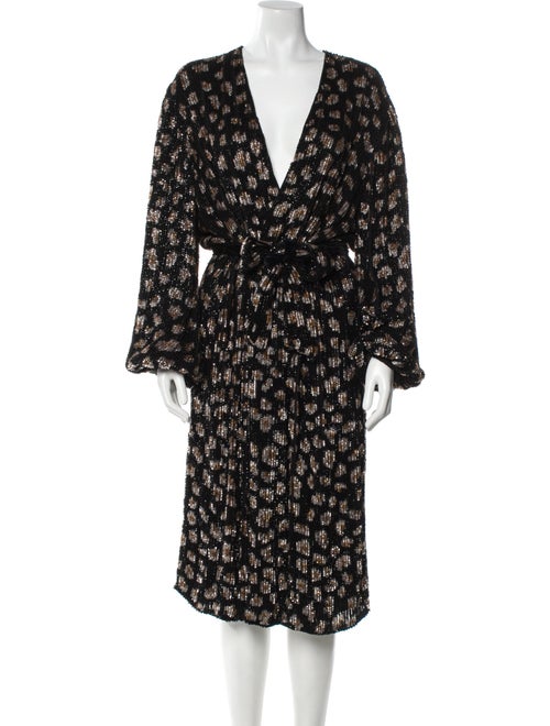 Retrofête Floral Print Midi Length Dress