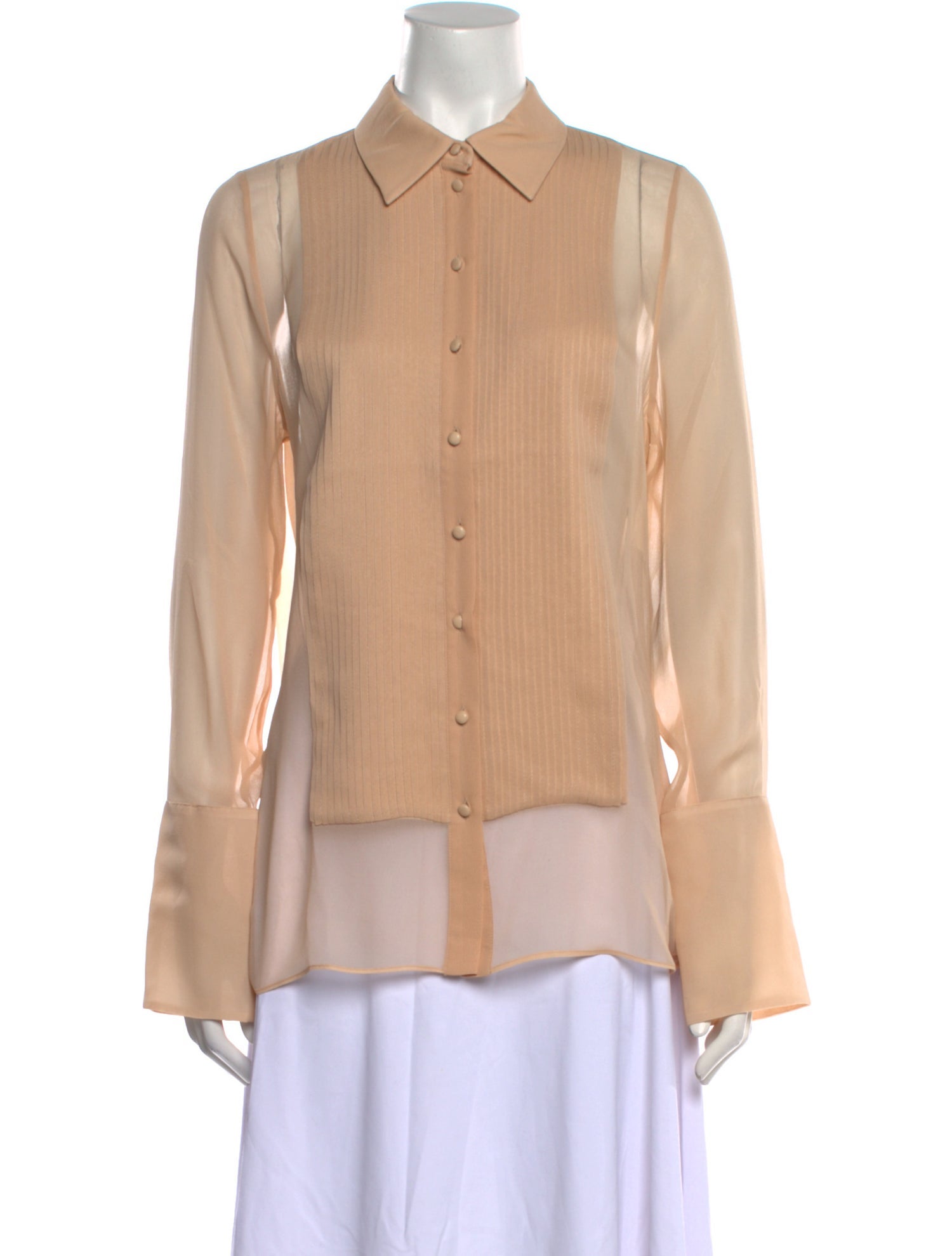 Retrofête Silk Long Sleeve Button-Up Top w/ Tags