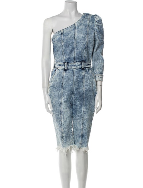 Retrofête Tie-Dye Print One-Shoulder Romper