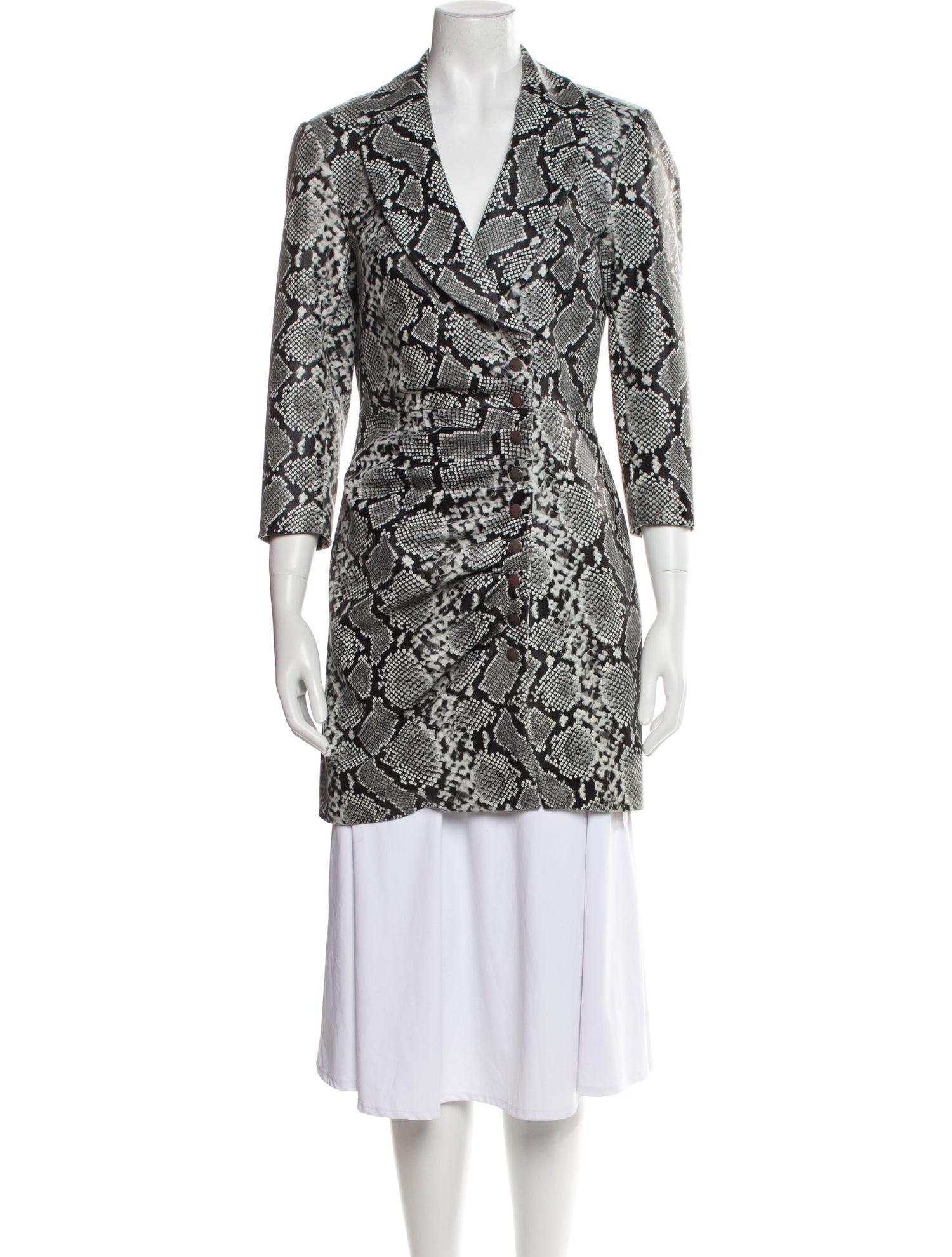 Retrofête Leather Animal Print Coat w/ Tags