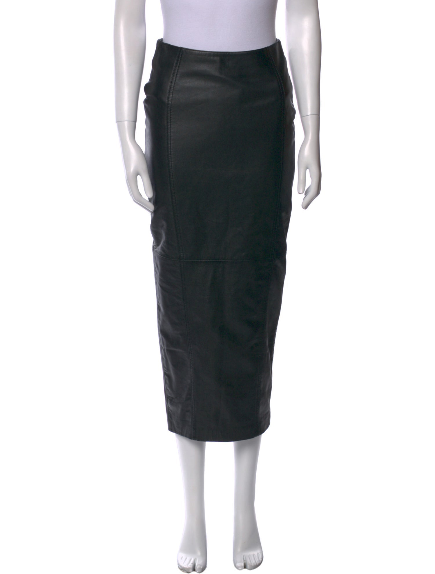 Retrofête Leather Midi Length Skirt