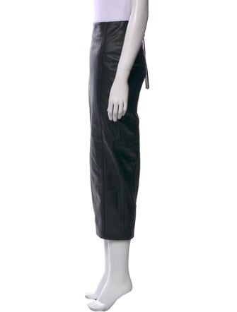 Retrofête Leather Midi Length Skirt