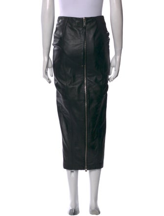 Retrofête Leather Midi Length Skirt