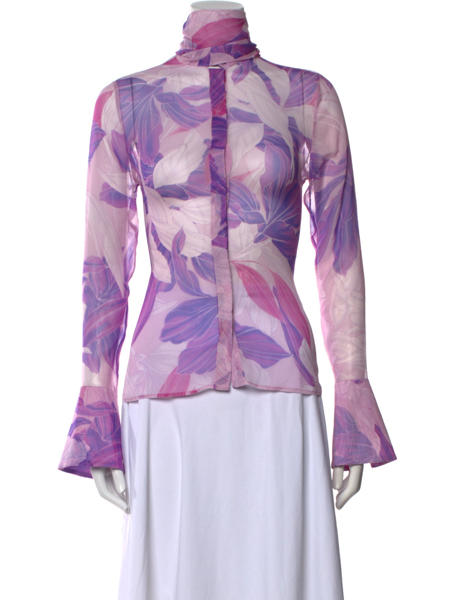 Retrofête Silk Floral Print Blouse