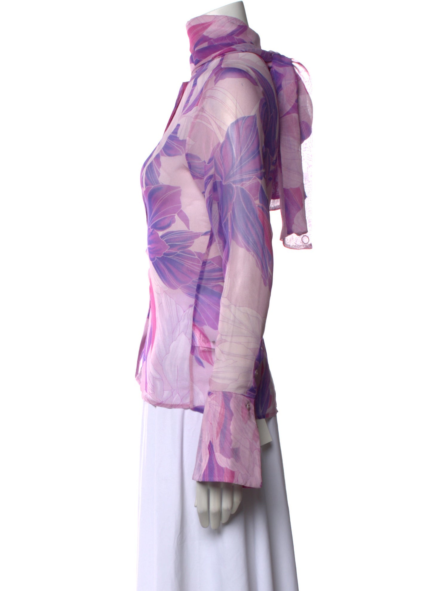 Retrofête Silk Floral Print Blouse