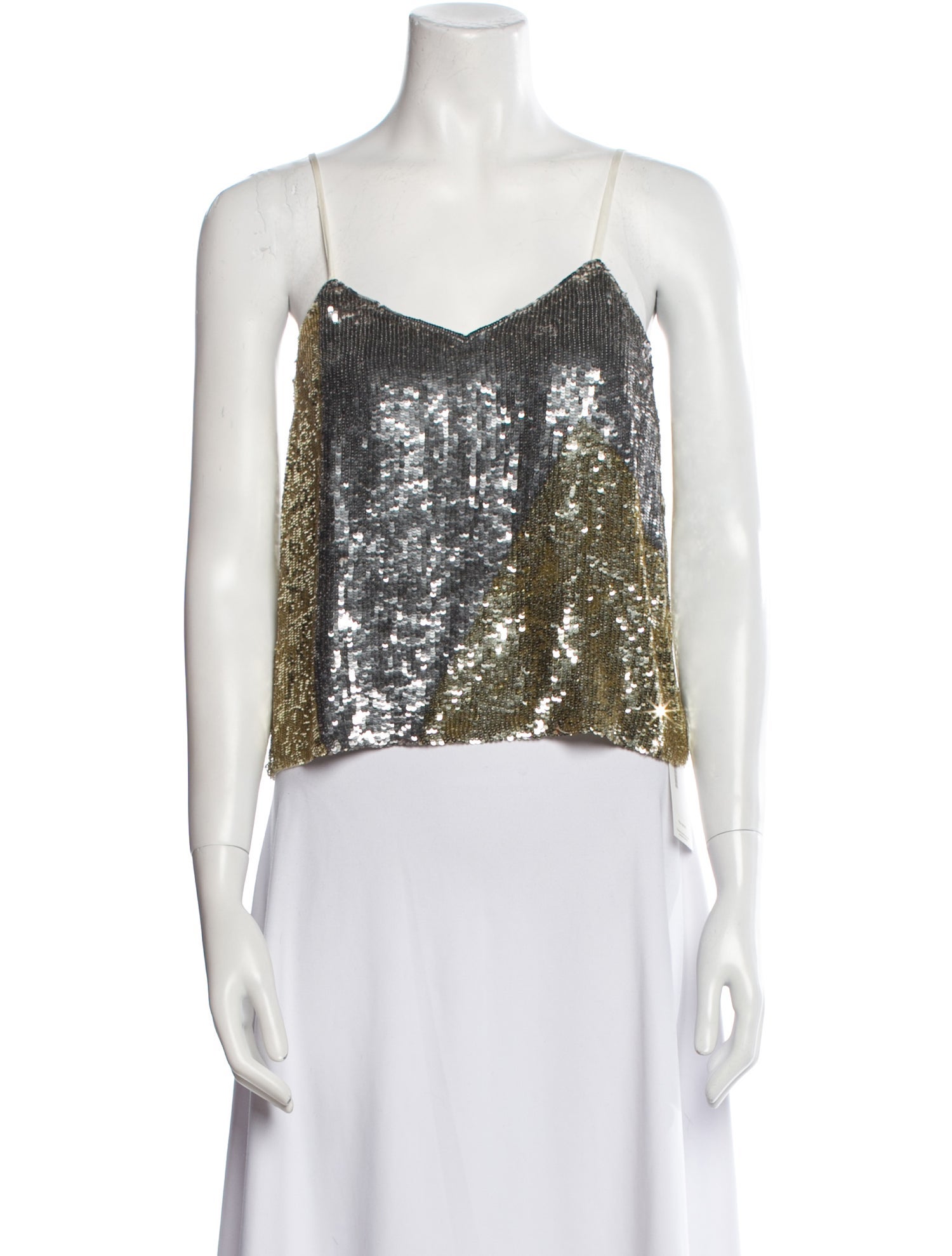 Retrofête Patterned Square Neckline Crop Top