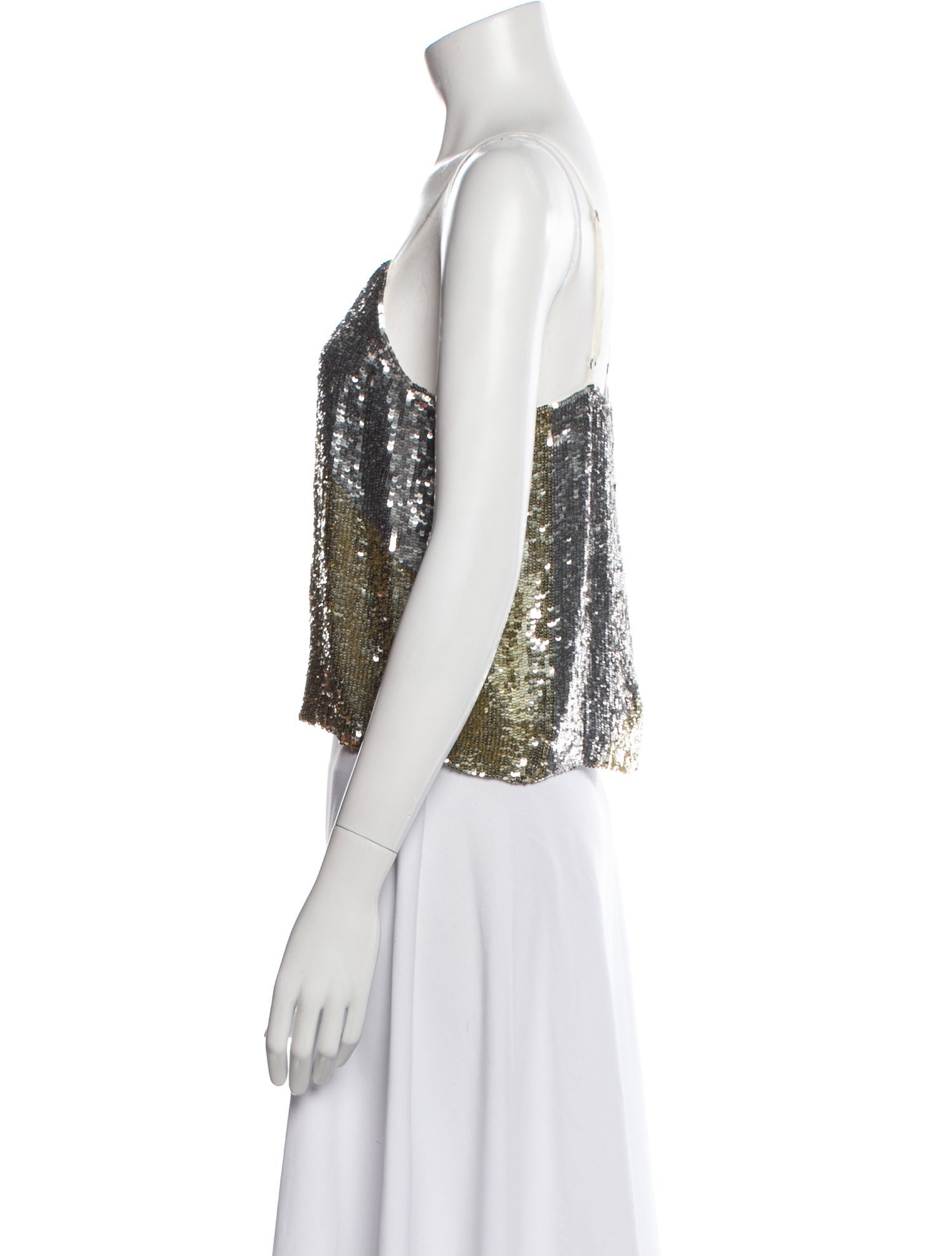 Retrofête Patterned Square Neckline Crop Top