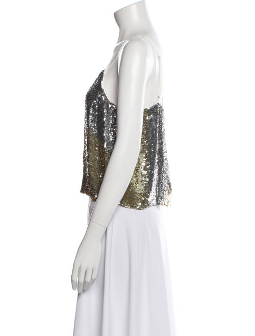 Retrofête Patterned Square Neckline Crop Top