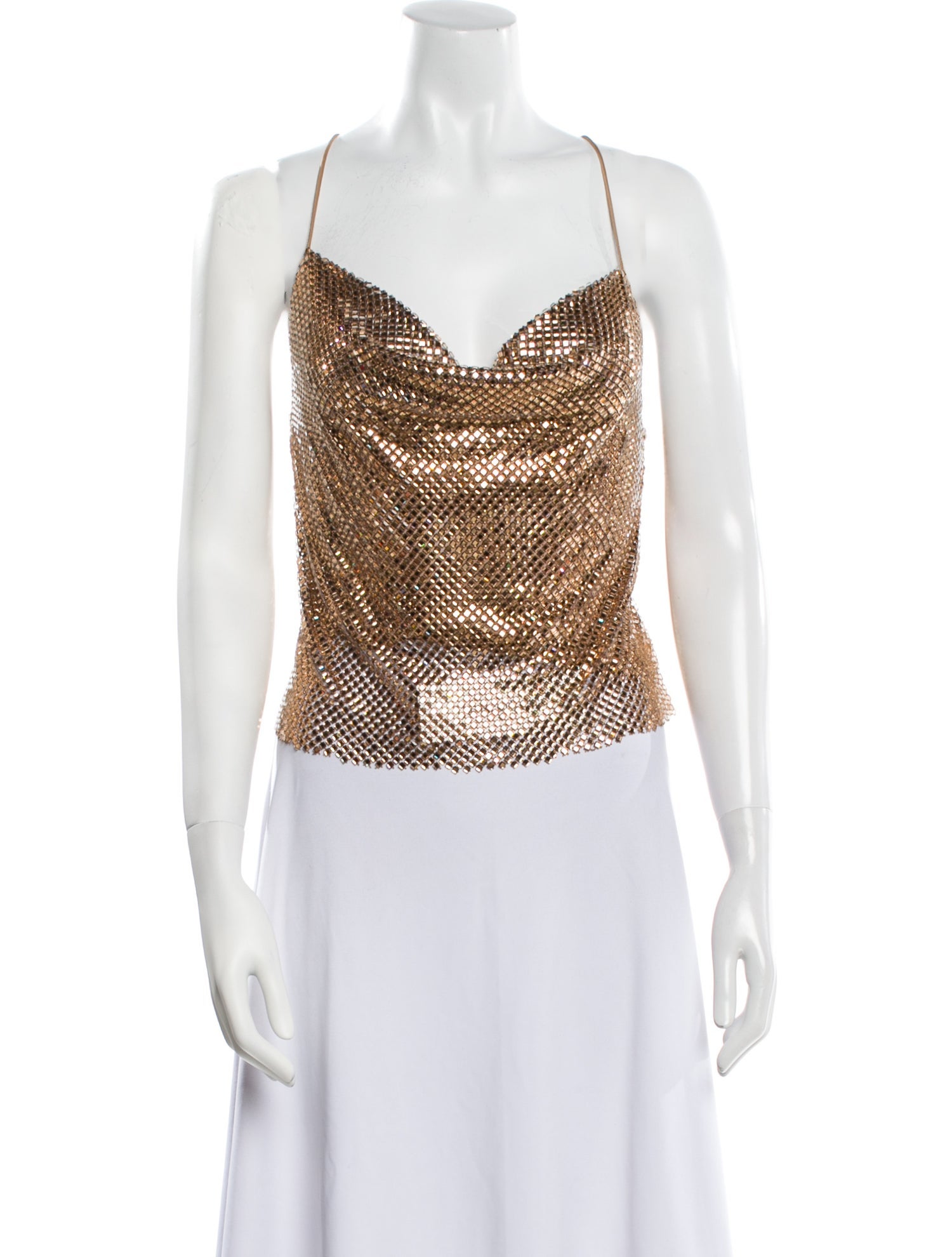 Retrofête Cowl Neck Sleeveless Crop Top