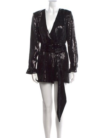 Retrofête Patterned V-Neck Romper