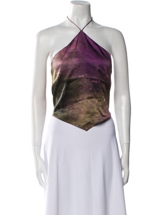 Retrofête Silk Halterneck Crop Top