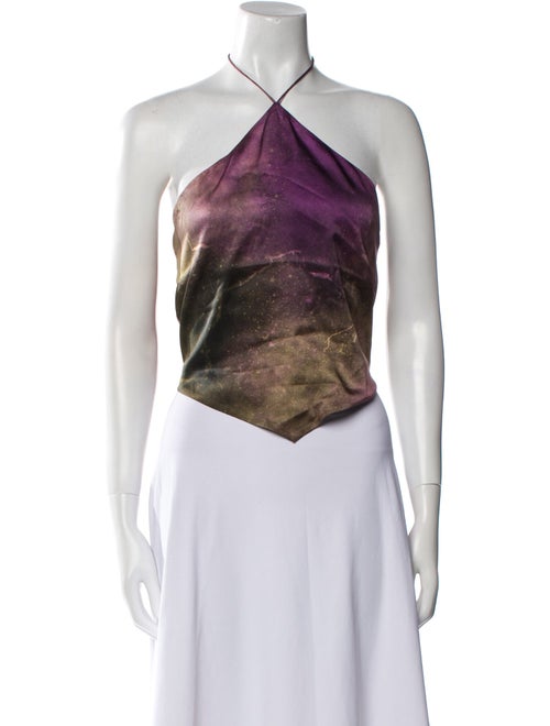 Retrofête Silk Halterneck Crop Top