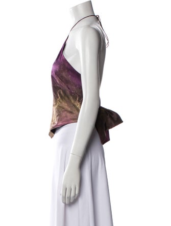 Retrofête Silk Halterneck Crop Top