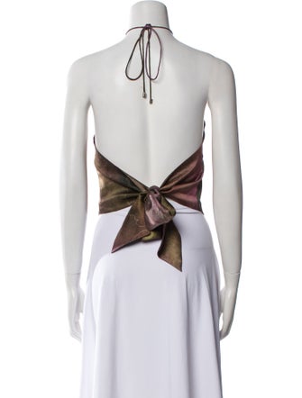 Retrofête Silk Halterneck Crop Top