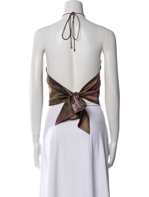 Retrofête Silk Halterneck Crop Top