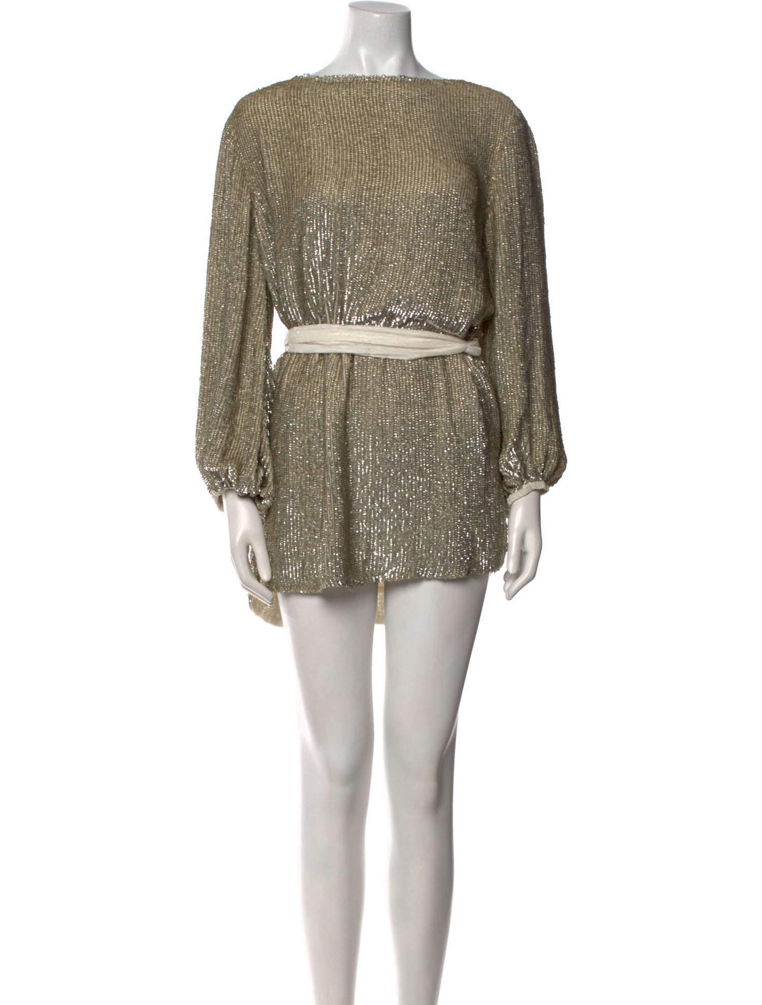 Retrofête Bateau Neckline Mini Dress