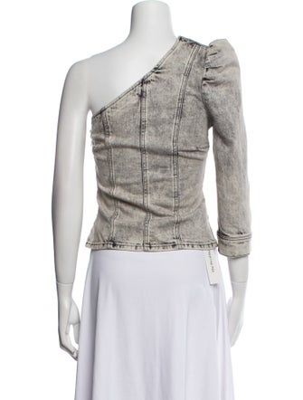 Retrofête One-Shoulder Three-Quarter Sleeve Crop Top