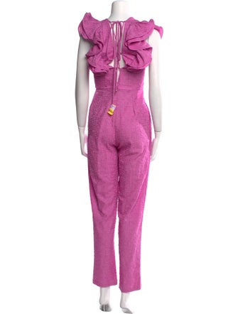 Retrofête Plunge Neckline Jumpsuit