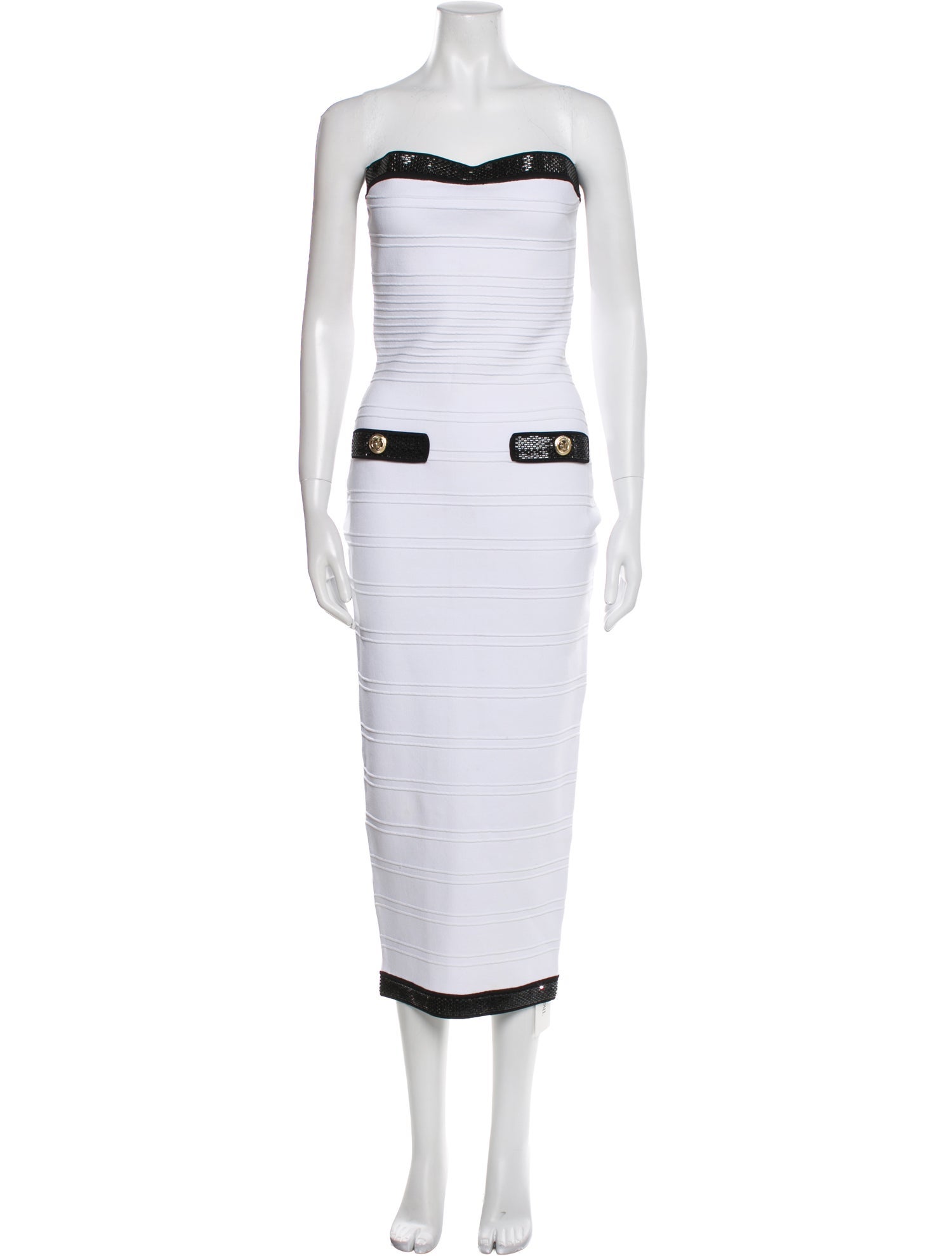 Retrofête Strapless Midi Length Dress