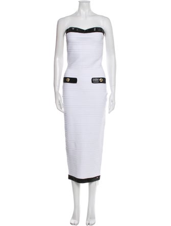 Retrofête Strapless Midi Length Dress